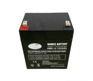 Ắc quy kín khí AGM Hames HM5-12, 12V 5Ah, Ắc quy UPS, ắc quy đèn báo cháy, đèn thoát hiểm....